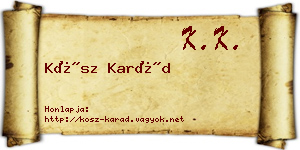 Kósz Karád névjegykártya